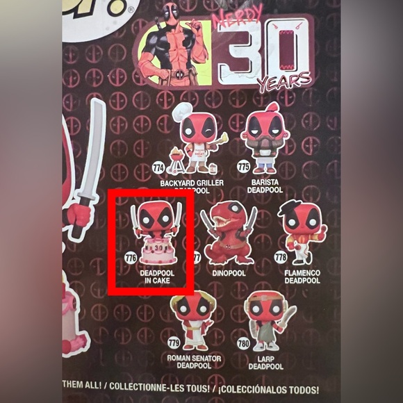 Funko Pop! Marvel 7/11 Exclusive 30th Anniversary Deadpool in Birthday Cake #776 - Picture 9 of 9